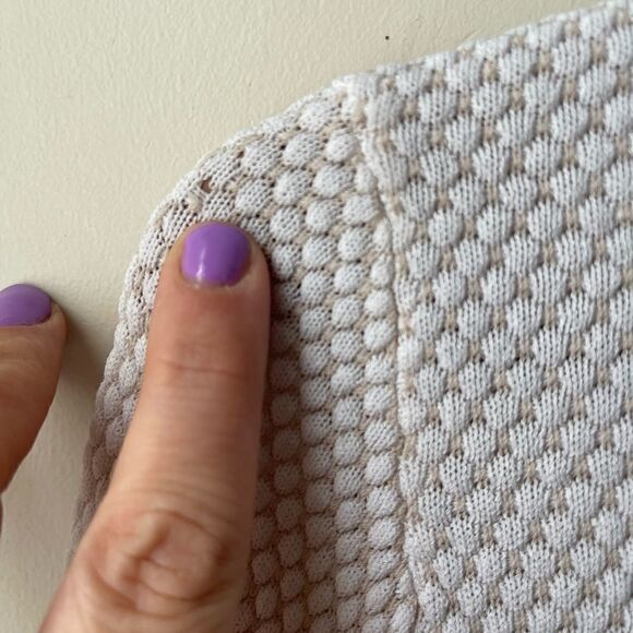 ZARA white/cream scoop neck long sleeve textured sweater - Picture 4 of 9